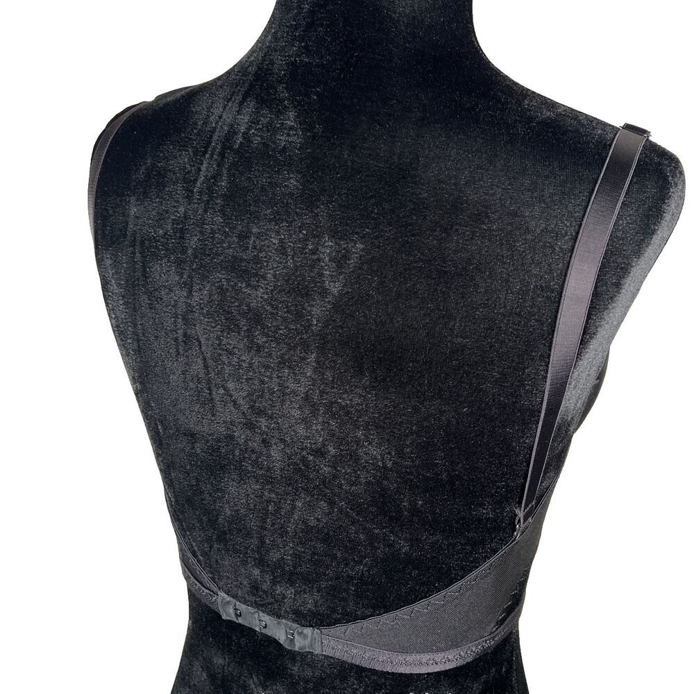 Cabernet Backless Bra 32B Black Low-Back Underwired Lined Cups Front Support